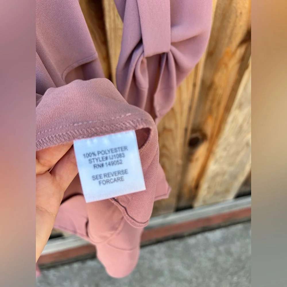 NWT Fashion Nova sheer blazer style open front roll tab top size xs rose color - Picture 9 of 11